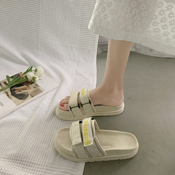 Papuci casual de dama cu talpa plate si velcro