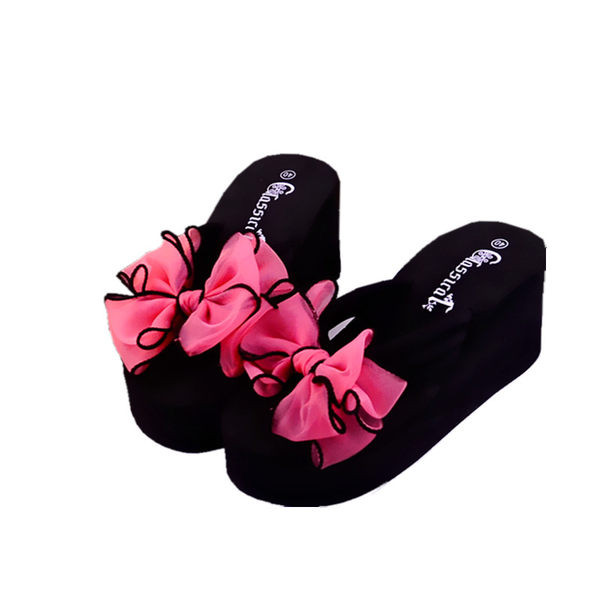 Sieviešu čības ar lentes dekorāciju un 8 cm platformu