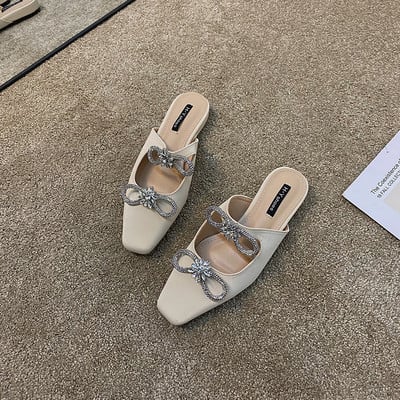 Sieviešu ādas čības ar lentīti divās krāsās