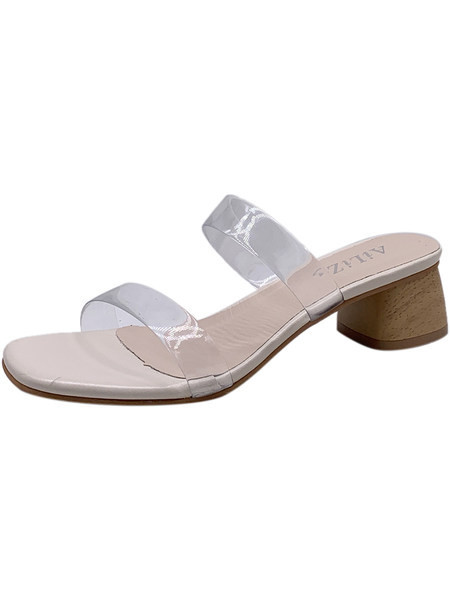 Papuci de dama cu toc si bretele din silicon