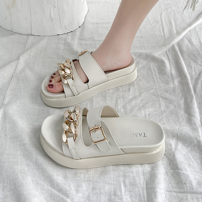 Sieviešu čības ar sprādzi no eko ādas