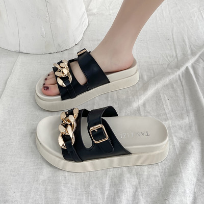 Sieviešu čības ar sprādzi no eko ādas