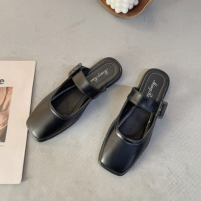 Ikdienas čības no eko ādas ar plakanu zoli divās krāsās