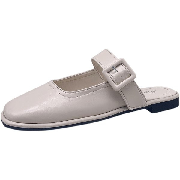 Ikdienas čības no eko ādas ar plakanu zoli divās krāsās