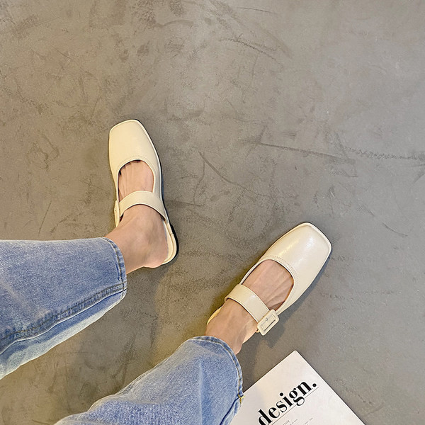 Ikdienas čības no eko ādas ar plakanu zoli divās krāsās