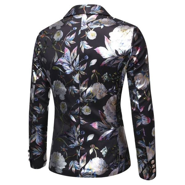 Jachetă bărbătească elegantă cu model floral în formă dreapta