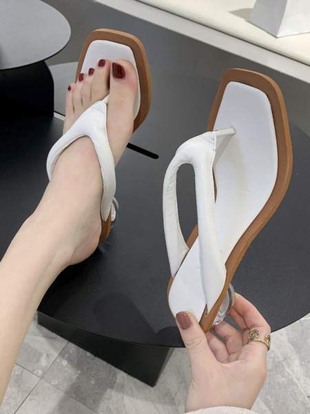 Sieviešu ādas čības ar papēdi 5 cm