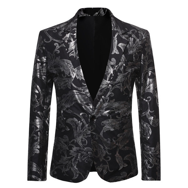 Jachetă bărbătească elegantă, cu model în formă, cu mâneci lungi