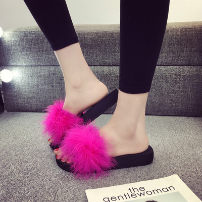 Γυναικείες παντόφλες με διακόσμηση - δύο ύψη πλατφόρμας