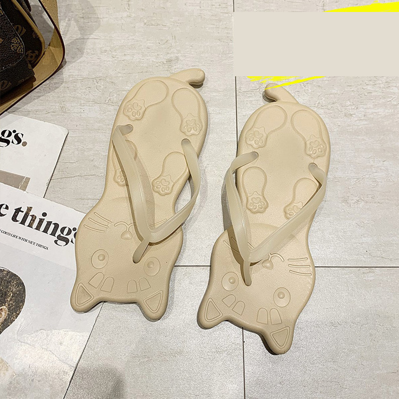 Flip-flops de damă din cauciuc în formă de pisică