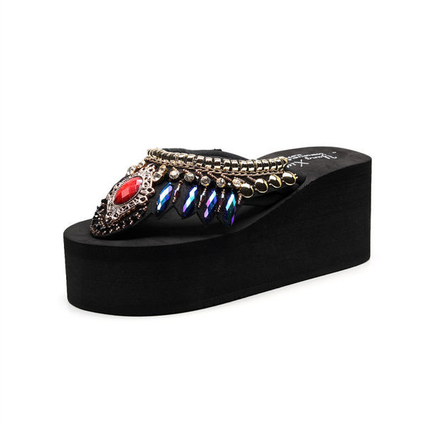 Sieviešu ikdienas čības ar krāsainiem akmeņiem divās krāsās