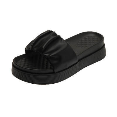 Jauns sieviešu ādas čību modelis ar plakanu zoli - divu krāsu