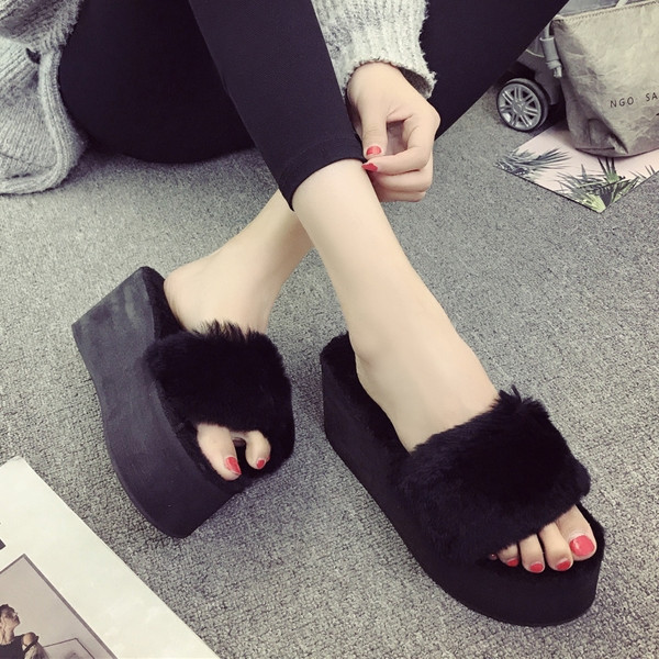 Papuci de vara dama cu puf si talpa de 3 cm sau 6 cm