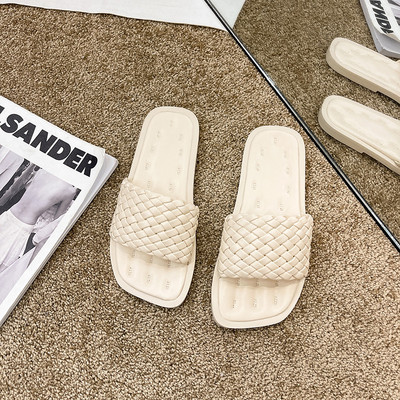 Papuci casual din imitatie de piele cu talpa plata