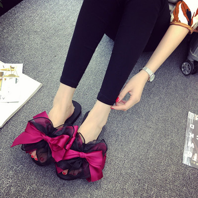 Papuci moderni de dama cu panglica si talpa inaltime 3 cm sau 6 cm