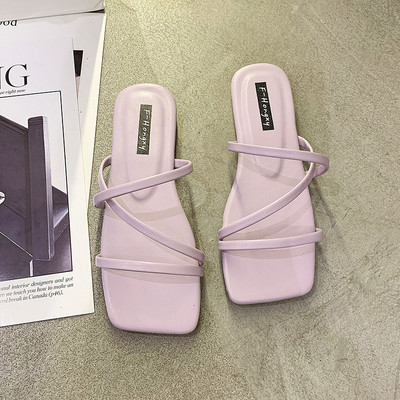 Nou model de papuci de vara cu bretele subtiri din piele ecologica