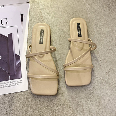 Nou model de papuci de vara cu bretele subtiri din piele ecologica