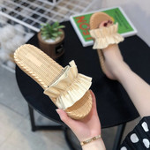 Ikdienas sieviešu čības ar plakanu zoli un lokām - vairākas krāsas