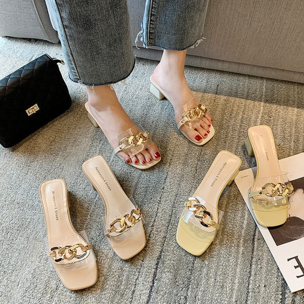 Sieviešu čības ar kvadrātveida 5,5 cm papēdi trīs krāsās