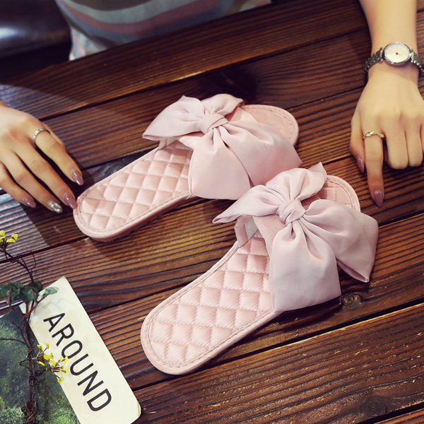 Papuci dama cu panglica si talpa plata