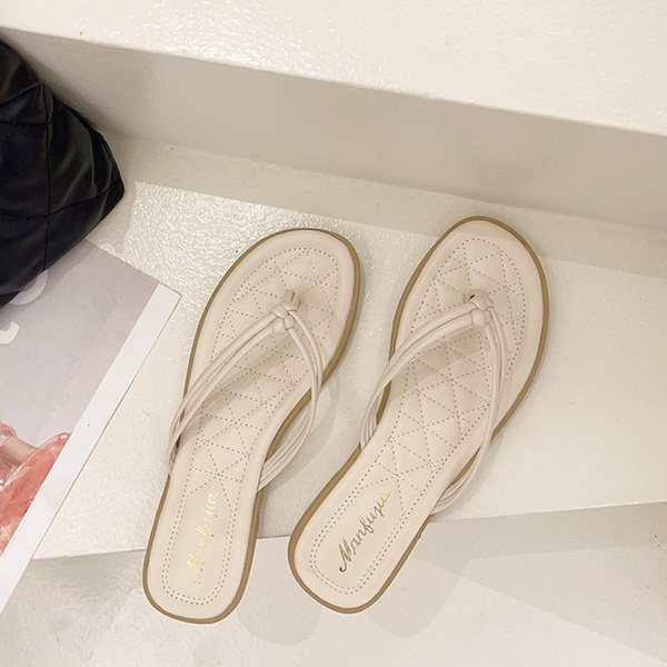 Ikdienas vasaras čības ar plānām ādas lencēm