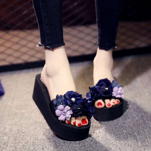 Papuci casual dama cu element 3D si talpa plata in mai multe culori