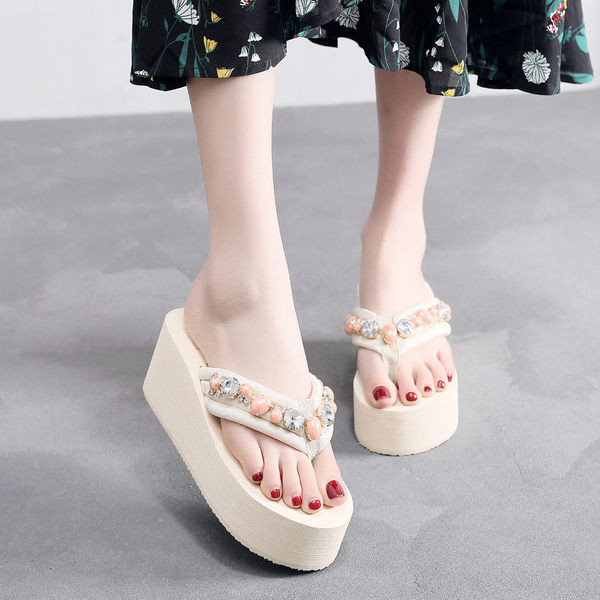 Papuci dama cu platforma de 6 cm - intre degete