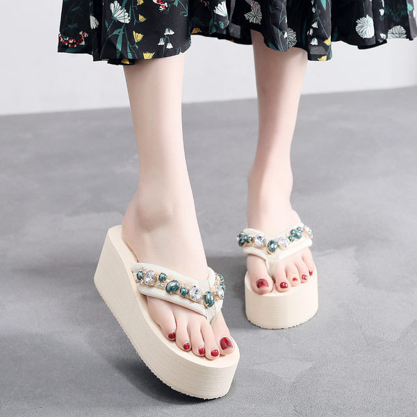 Papuci dama cu platforma de 6 cm - intre degete