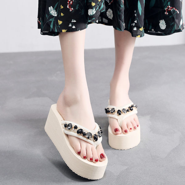 Papuci dama cu platforma de 6 cm - intre degete