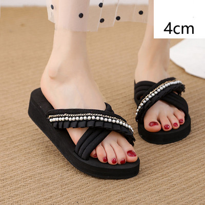 Γυναικείες casual παντόφλες με πέρλες