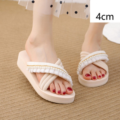 Γυναικείες casual παντόφλες με πέρλες