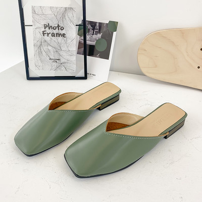 Papuci dama inchisi patrati din piele ecologica