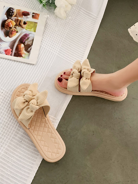 Papuci dama cu panglica in trei culori