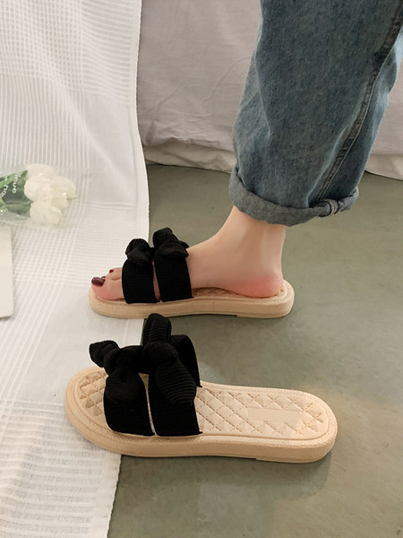 Papuci dama cu panglica in trei culori