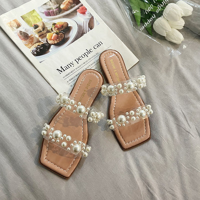 Model nou de papuci de dama cu perle in patru culori