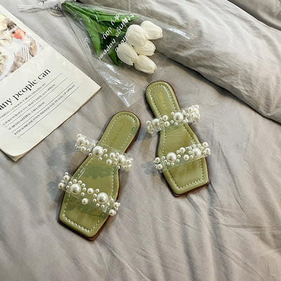 Model nou de papuci de dama cu perle in patru culori