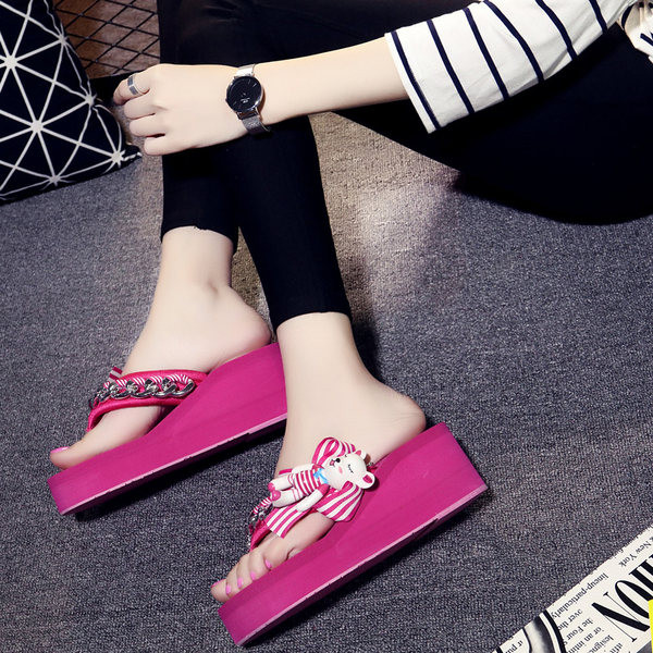 Papuci de dama intre degete cu talpa de 6 cm