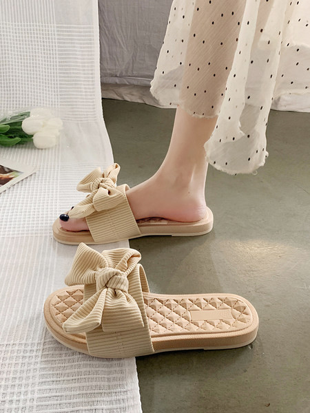 Papuci casual dama cu talpa plata si panglica - in mai multe culori