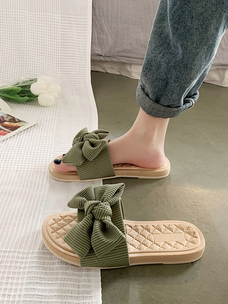 Papuci casual dama cu talpa plata si panglica - in mai multe culori