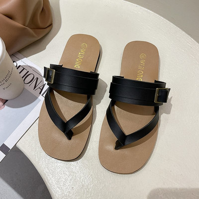 Papuci casual de dama din imitatie de piele in patru culori