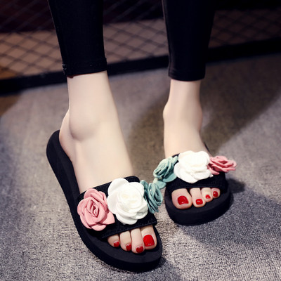 Γυναικείες παντόφλες με πολύχρωμα λουλούδια 3D - διάφορα μοντέλα
