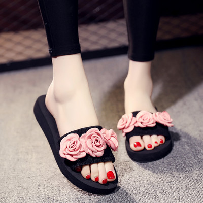 Γυναικείες παντόφλες με πολύχρωμα λουλούδια 3D - διάφορα μοντέλα