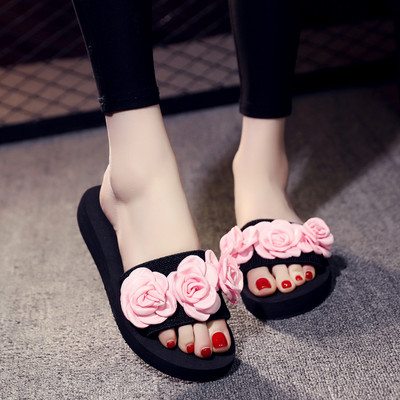Γυναικείες παντόφλες με πολύχρωμα λουλούδια 3D - διάφορα μοντέλα