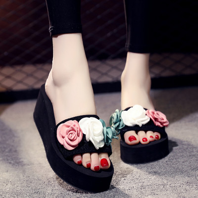 Γυναικείες παντόφλες με πολύχρωμα λουλούδια 3D - διάφορα μοντέλα