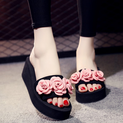 Γυναικείες παντόφλες με πολύχρωμα λουλούδια 3D - διάφορα μοντέλα