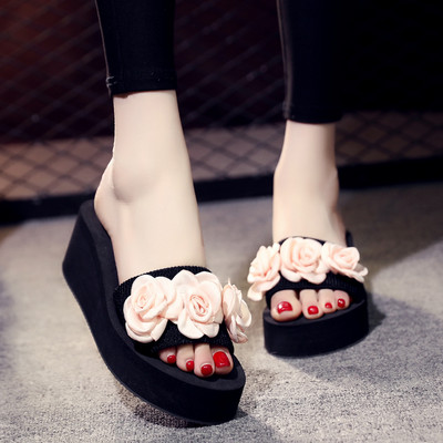 Γυναικείες παντόφλες με πολύχρωμα λουλούδια 3D - διάφορα μοντέλα