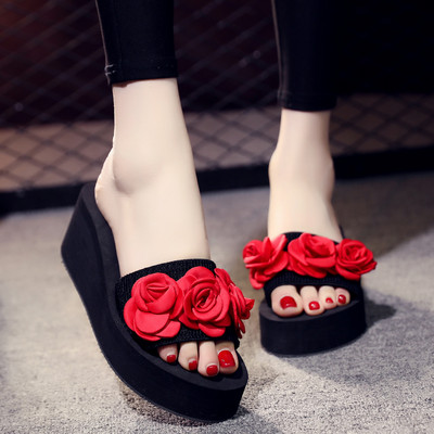 Γυναικείες παντόφλες με πολύχρωμα λουλούδια 3D - διάφορα μοντέλα