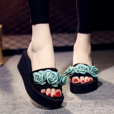 Γυναικείες παντόφλες με πολύχρωμα λουλούδια 3D - διάφορα μοντέλα