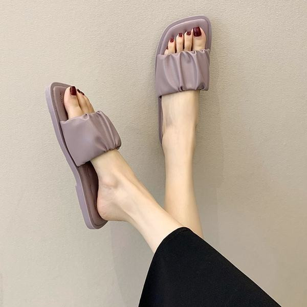 Papuci casual dama din imitatie de piele in mai multe culori