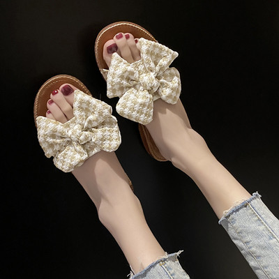 Papuci moderni de dama cu panglica si talpa plata in diferite culori